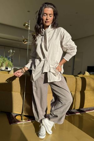 Gaberdine Shelby Barrel Pant Mocha